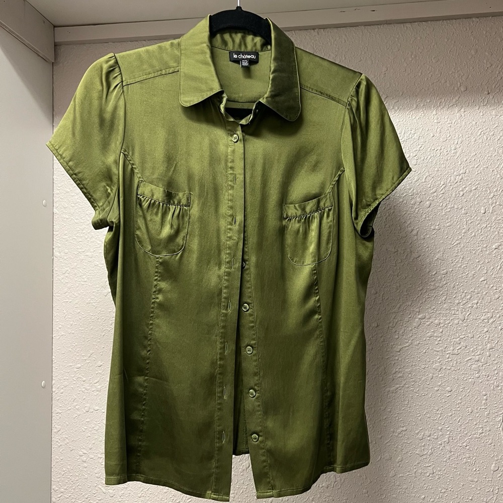 le chateau Stretch Silk Shortsleeved Blouse